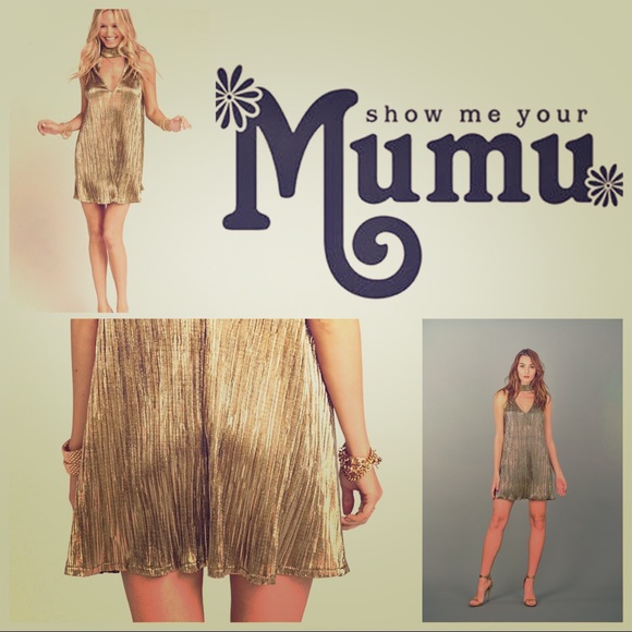 NWT show me your mumu Choker Friday Gold Dress - Picture 3 of 8